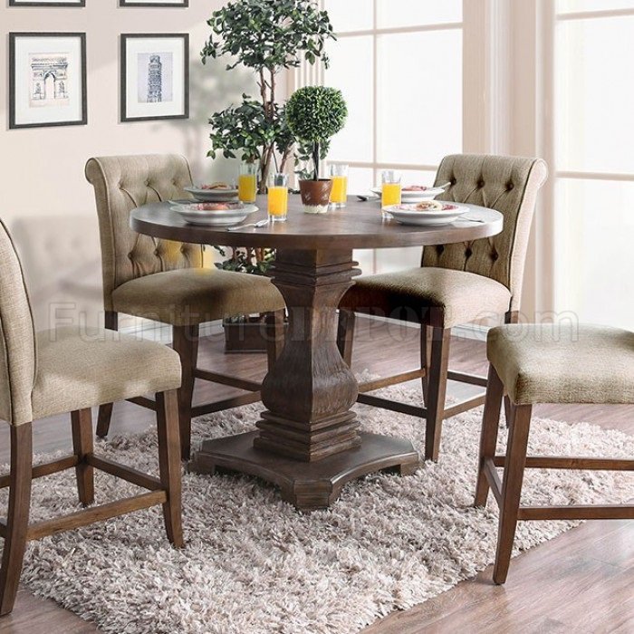 Nerissa Counter Ht 5Pc Dinette Set CM3840A-RPT in Rustic Oak