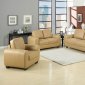 Camel Bonded Leather Modern Sofa & Loveseat Set w/Options