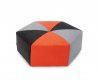 Grey, Red & Black Fabric Modern Stylish Ottoman