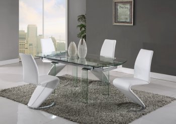 D2160DT Dining Table by Global w/Optional D9002 White Chairs [GFDS-D2160DT-D9002DC-WH]