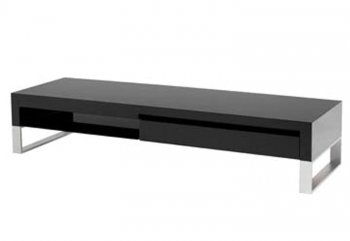 Black High Gloss Laquer Finish Modern Media Unit w/Metal Legs [NVTV-Sapporo-2-HGCF194-Black]