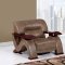 U2033-W Sofa in Walnut Bonded Leather by Global w/Options