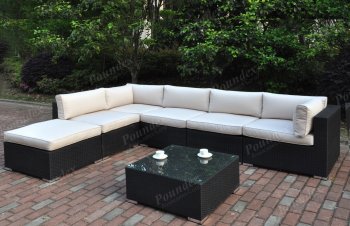 427 Outdoor Patio 7Pc Sectional Sofa Set by Poundex w/Options [PXOUT-427]