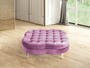 Lucky Clover Ottoman / Coffee Table in Lilac Fabric [KCCT-Lucky Clover Lilac]