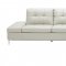 Leonardo Sectional Sofa in Silver Grey Leather by J&M w/Storage