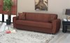 Brown Fabric Modern Convertible Sofa Bed w/Storage Space