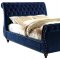 Noella CM7128NV Luxury Bed in Navy Fabric Upholstery