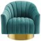 Buoyant Swivel Chair Set of 2 in Teal Velvet by Modway