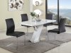 Linden 5Pc Dining Set in White by Chintaly w/Black Jane Chairs