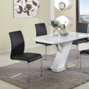 Linden 5Pc Dining Set in White by Chintaly w/Black Jane Chairs