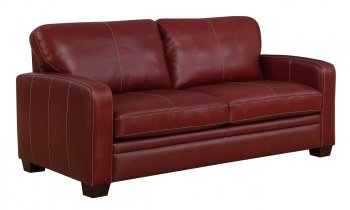 Hartley Sofa in Red Wine Leather w/Options [MSS-Hartley Red Wine]