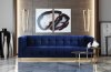 Roma Sofa in Navy Velvet Fabric by TOV