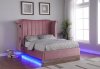 LCL-B03 Upholstered Bed in Pink Velvet