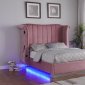 LCL-B03 Upholstered Bed in Pink Velvet