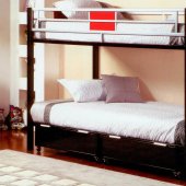 Black Metal Base Twin Over Twin Modern Bunk Bed