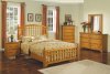 Honey Finish 5Pc Modern Bedroom Set w/Queen or King Bed