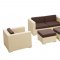 Malibu 5Pc Patio Sofa Set by Modway in Tan & Brown