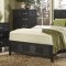 Black Finish Contemporary Bedroom w/Optional Case Goods