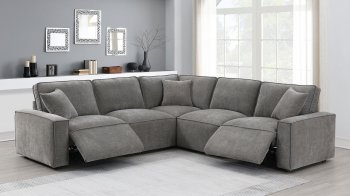 U8176 Power Motion Sectional Sofa in Gray Fabric by Global [GFSS-U8176 Gray]