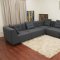 Grey Fabric Modern Modular Sectional Sofa w/Black Wood Legs