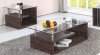 80405 Alfie Coffee Table 3PC Set in Dark Oak by Acme w/Glass Top