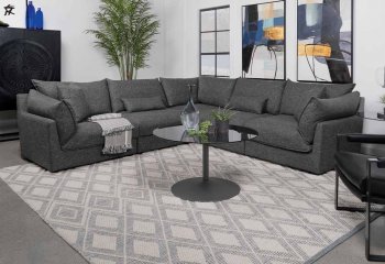 Sasha Sectional Sofa 5Pc 551681 Barely Black Coaster w/Options [CRSS-551681-SETA Sasha]