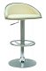 Cream & Chrome Finish Set of 2 Swivel Barstools w/Metal Footrest