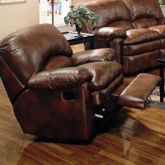 Brown Bonded Leather Modern Rocker Recliner Chair