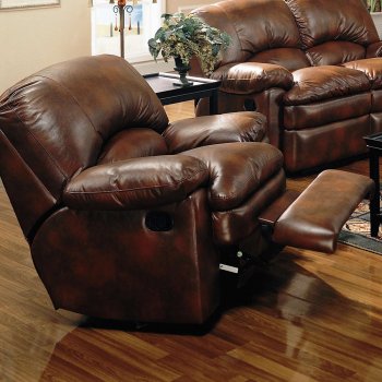 Brown Bonded Leather Modern Rocker Recliner Chair [CRRC-600333]