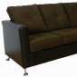 Java Fabric & Chocolate Vinyl Modern Sectional Sofa