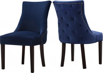 Hannah Dining Chair 774 Set of 2 Navy Velvet Fabric by Meridian [MRDC-774 Hannah Navy]