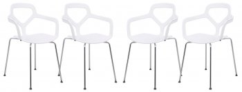 Carney Set of 4 Dining Chairs CC21W in White by LeisureMod [LMDC-CC21W-Carney White]