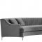 Jackson Sectional Sofa 673 in Grey Velvet Fabric by Meridian