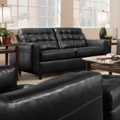 6990 Sofa & Loveseat in Bentley Black PU by Simmons w/Options