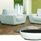 Contemporary Off White Full Leather Living Room Sofa w/Options