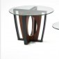 Glass Top Walnut Espresso Modern Decca Coffee Table Set