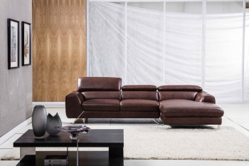 S98 Sectional Sofa in Brown Leather by Beverly Hills [BHSS-S98 Brown]