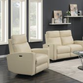 Audi Power Reclining Sofa in Ivory Leather by ESF w/Options