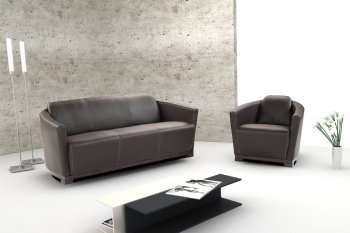 J&M Modern Hotel Italian Leather Sofa in Brown w/Options [JMS-Hotel]