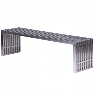 Eldert Gridiron Bench EB59SSB in Brushed Steel by LeisureMod