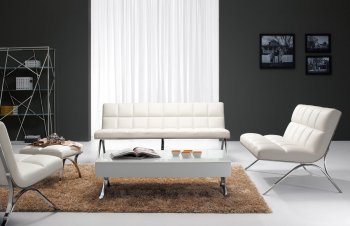 Antimony Sofa 3Pc Set in White Leatherette by VIG [VGS-Antimony White]