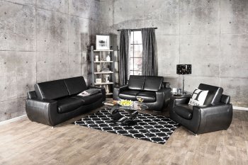 Tekir SM6034 Sofa in Black Bonded Leather Match w/Options [FAS-SM6034 Tekir]