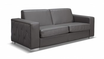 Alfa Sofa Bed Convertible in Gray Faux Leather by Whiteline [WLSB-Alfa Gray]