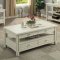 Suzette Coffee & 2 End Table Set CM4615 in Antique White w/Opt