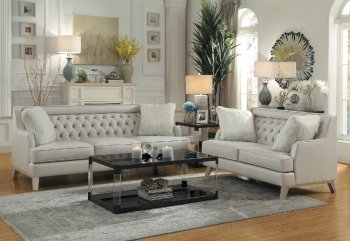 Nevaun Sofa 8246GY in Light Gray AirHyde - Homelegance w/Options [HES-8246GY-Nevaun Gray]