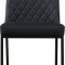 Bryce Dining Chair 918 Set of 2 in Black Faux Leather -Meridian