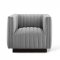 Conjure Accent Chair in Light Gray Velvet by Modway