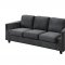 U9055 Sofa & Loveseat Set in Gunmetal Fabric by Global w/Options