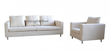 Off White Microfiber Living Room Set [AWS-Austin]