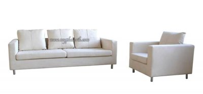 Off White Microfiber Living Room Set